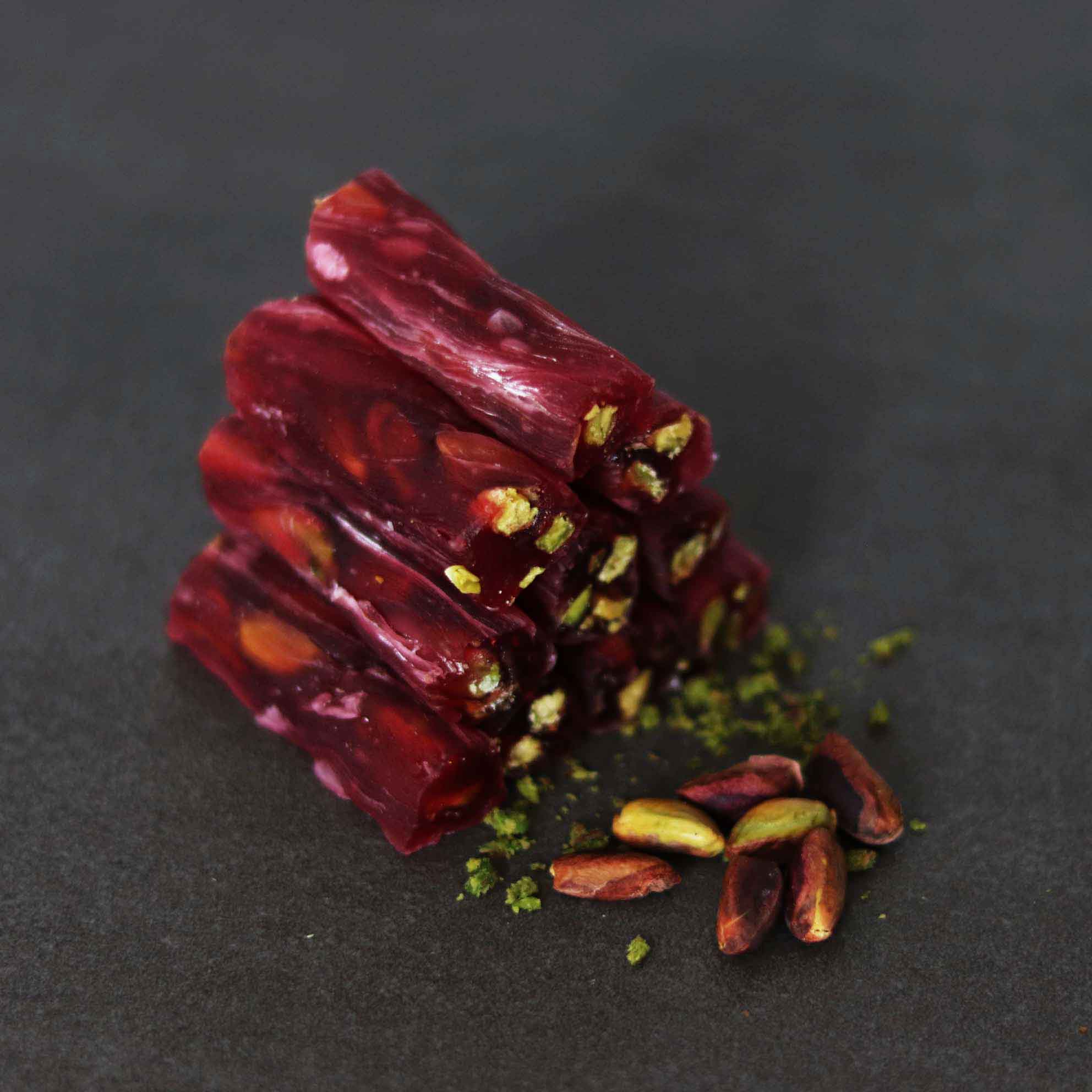 Granatapfel-Lokum mit Pistazien