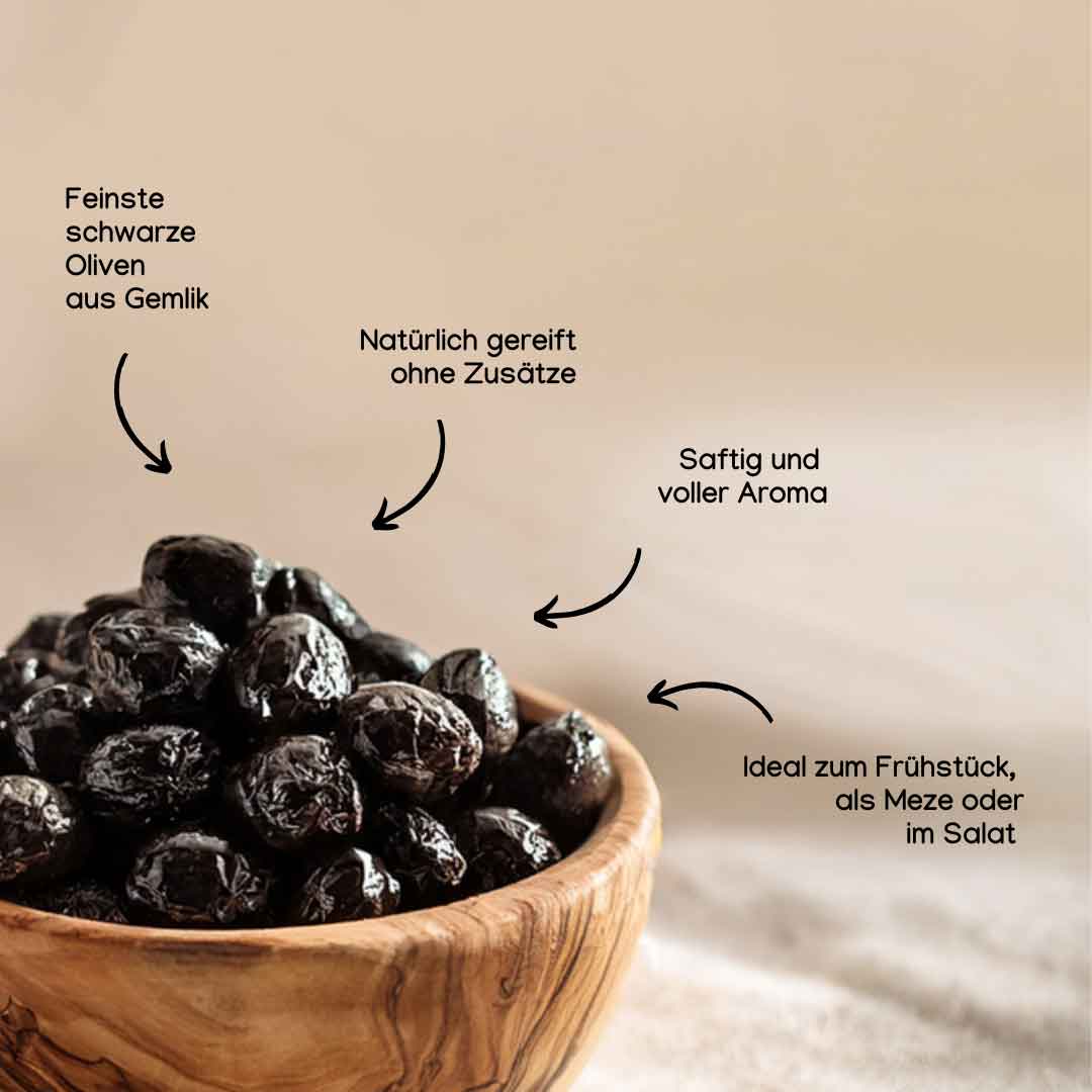 Schwarze Oliven aus Gemlik