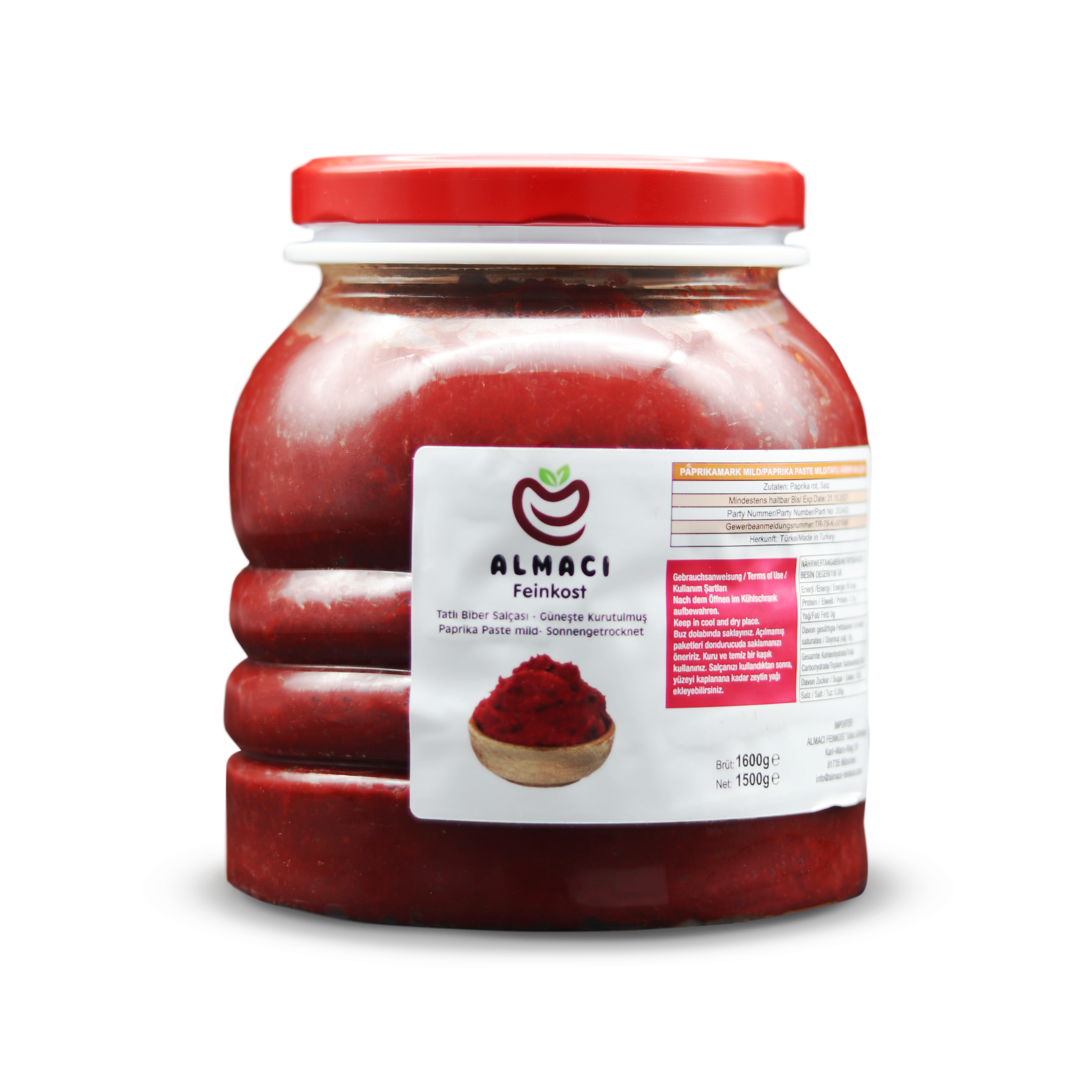 Paprikapaste mild (Antep Ev Yapimi Biber Salçası Tatli) 1,5kg